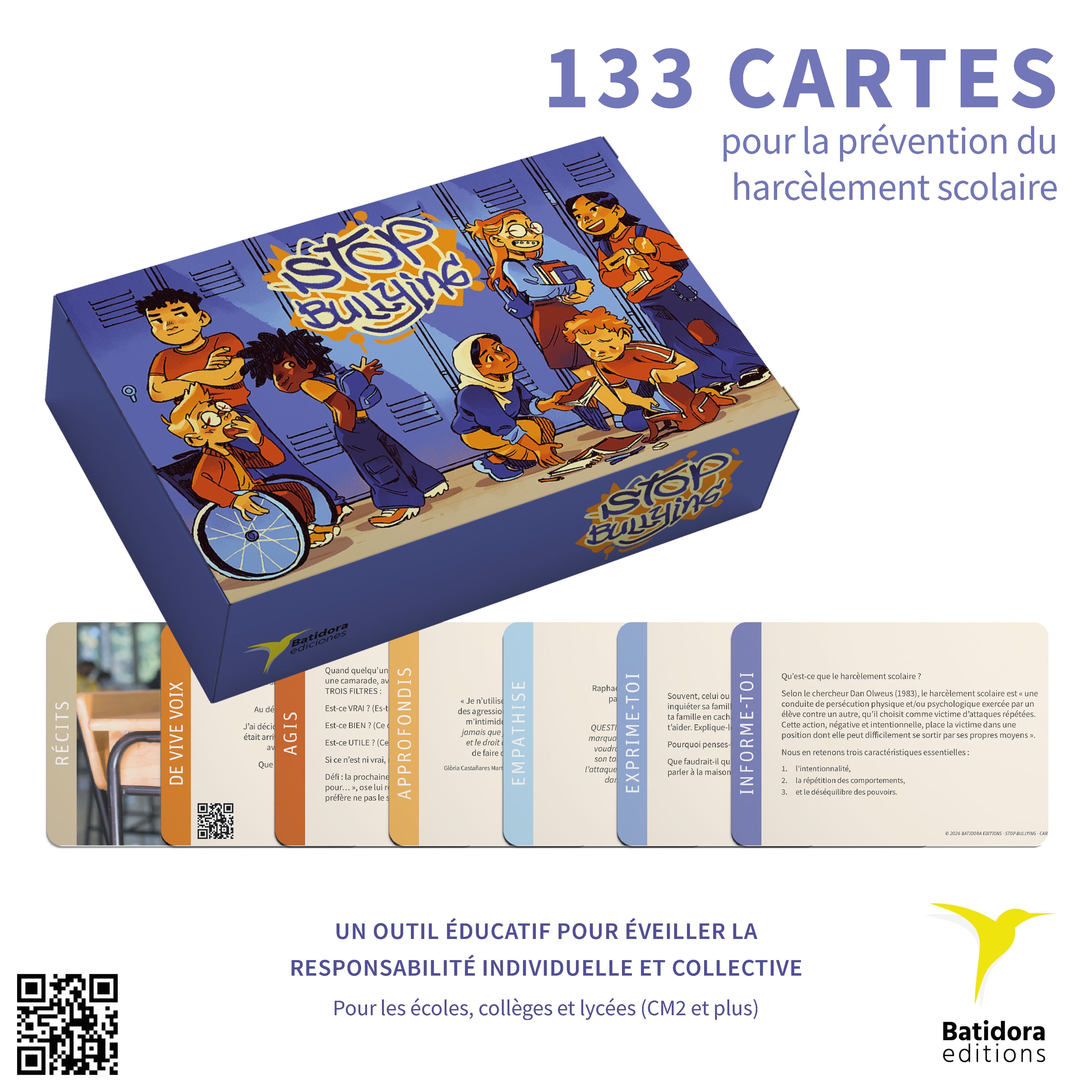STOP Bullying French Edition — 133 cards for the prevention of school bullying